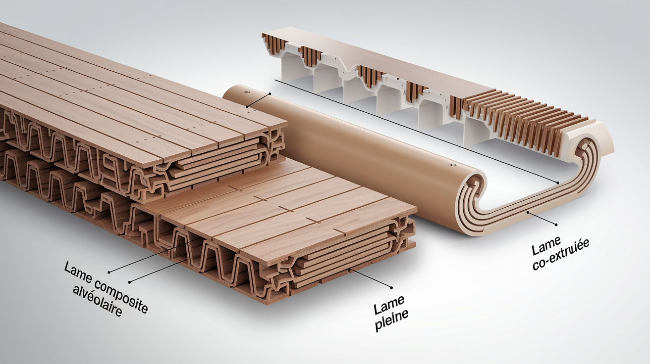 Comparatif coupe lame composite : alvéolaire vs pleine vs co-extrudée
