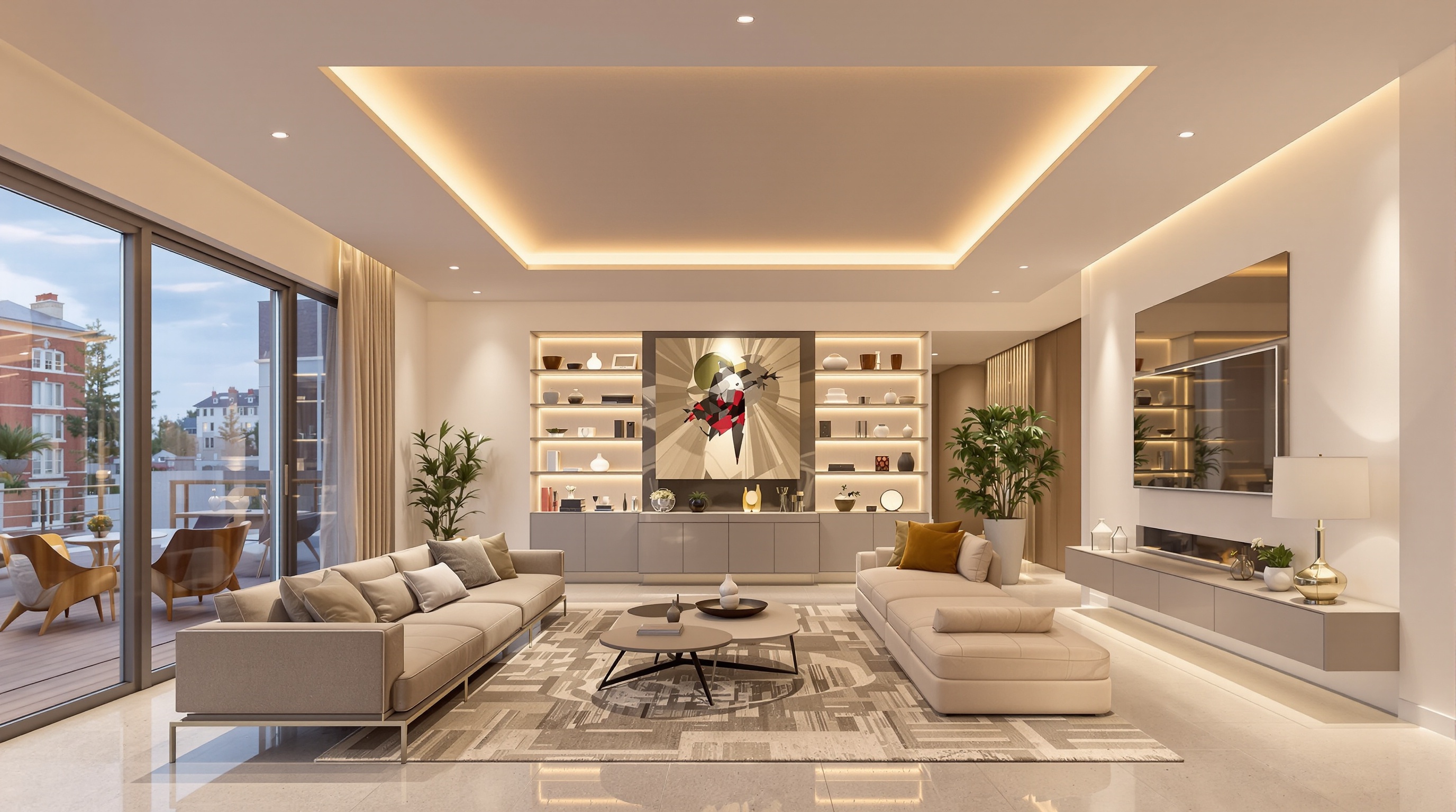 Optimisation visuelle d'un plafond bas 2m40 avec couleurs claires et éclairage indirect
