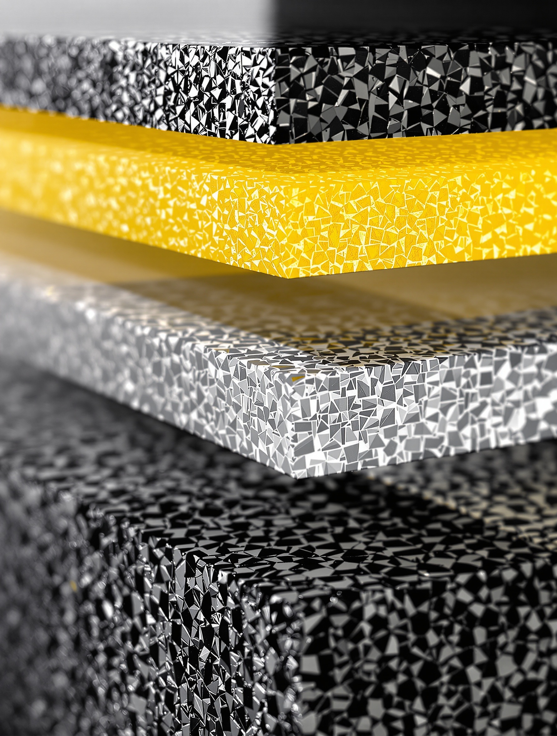Structure stratifiée d'un matériau composite montrant les fibres et la matrice