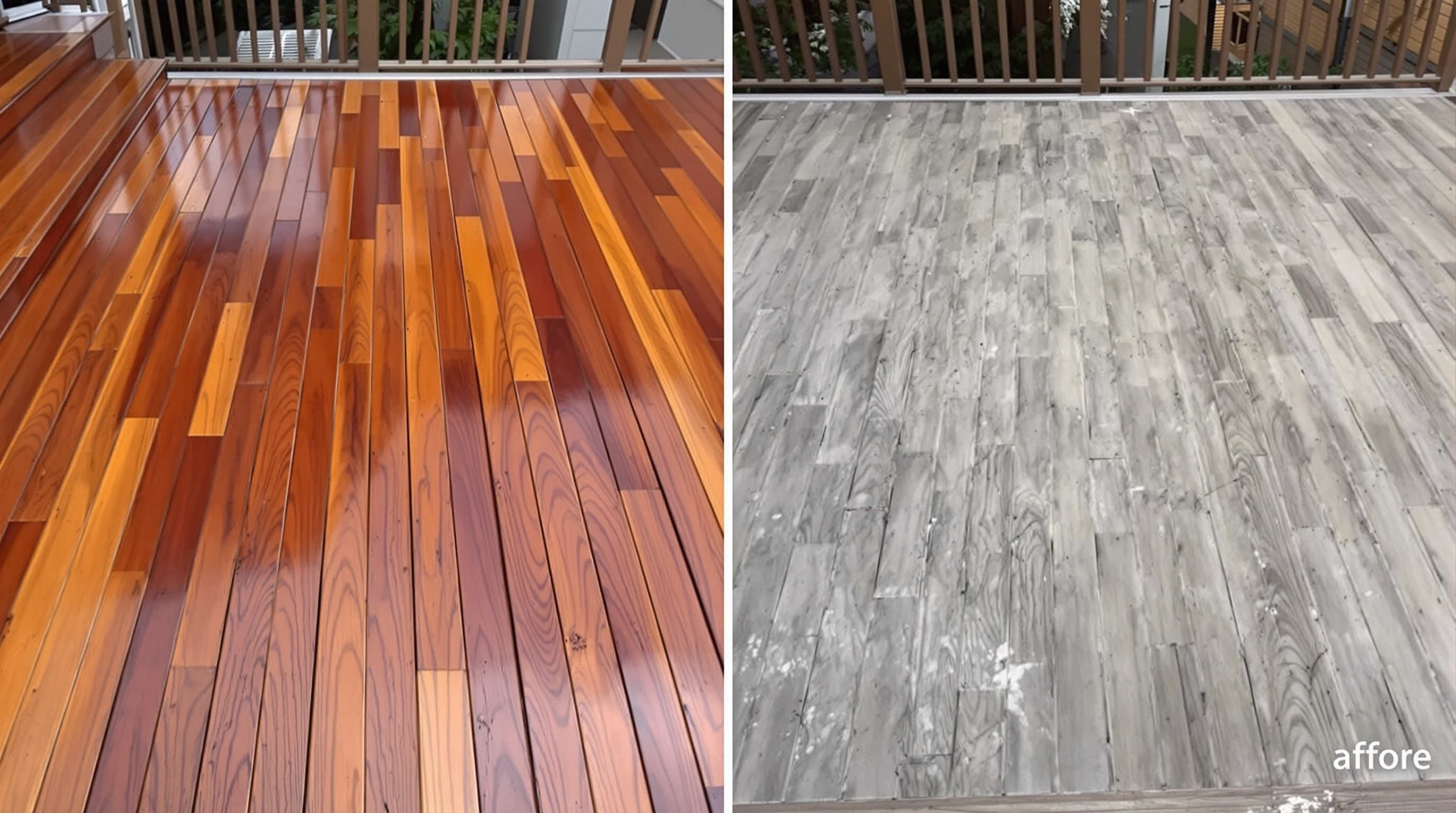 Comparatif Cumaru entretenu vs Cumaru gris