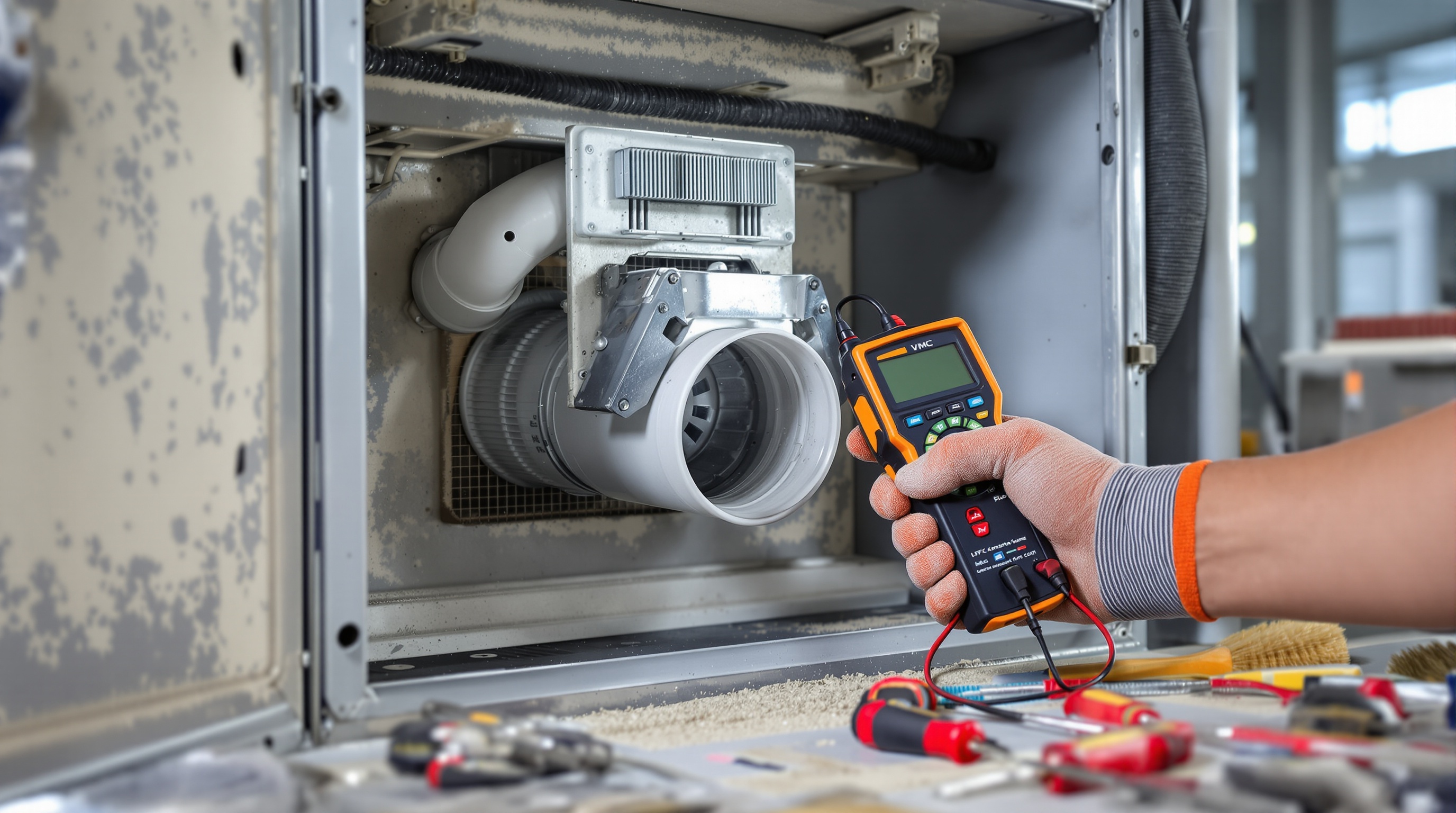 Checklist de maintenance pour VMC, contrôle du débit d'air